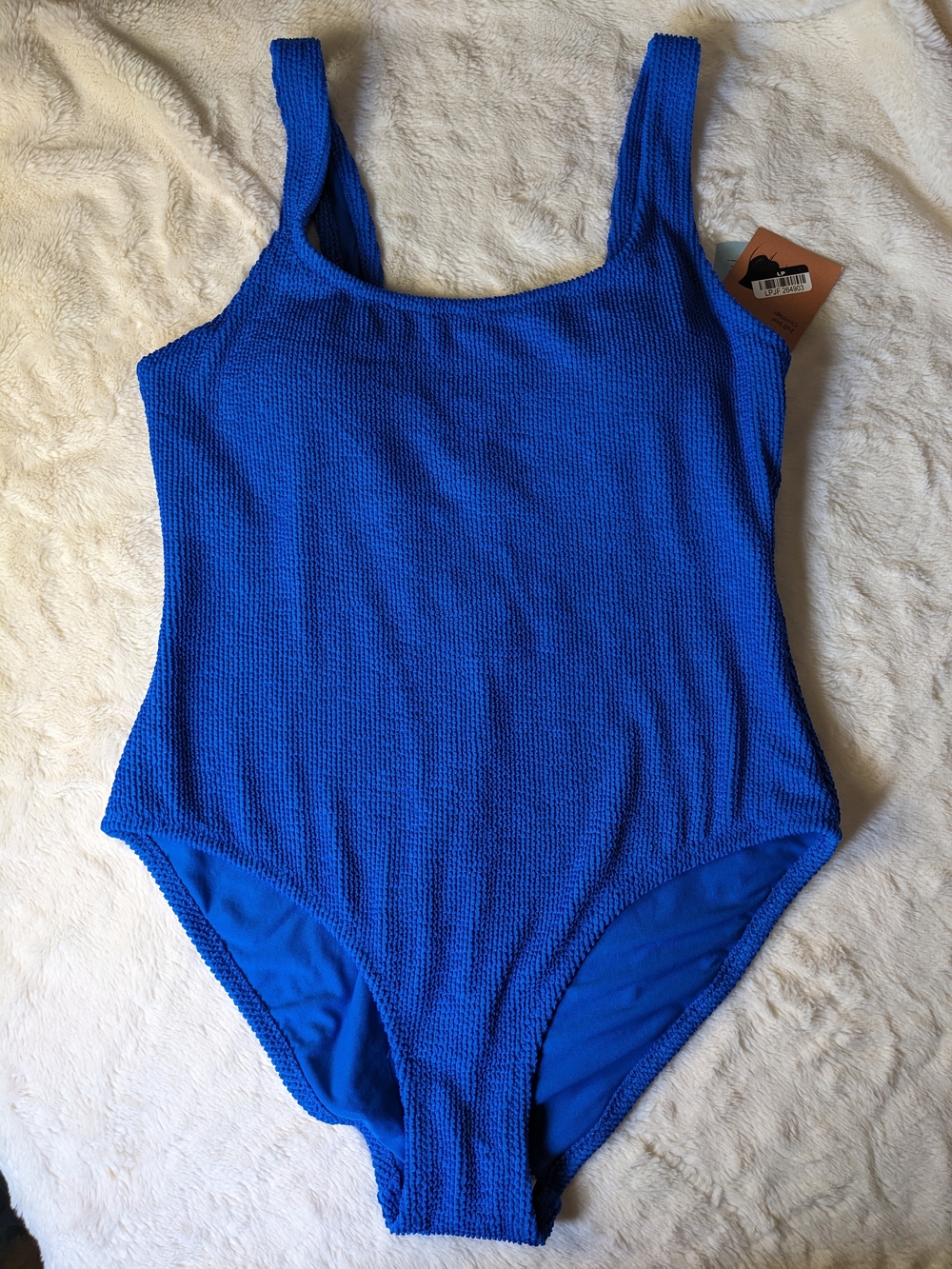 Shade & Shore Royal Blue Textured One-Piece Swimsuit
